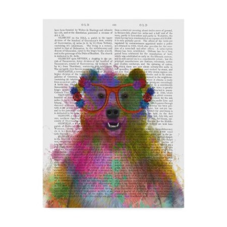 Trademark Fine Art Fab Funky 'Rainbow Splash Text Bear' Canvas Art, 24x32 WAG00135-C2432GG